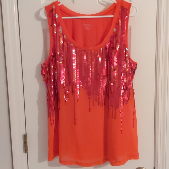 NWOT Lane Bryant Size 14 Sequin Career Blouse Tank - Picture 2 of 3